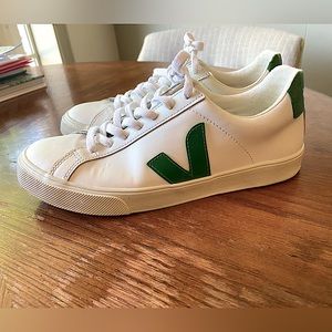 Veja campo sneakers leather white and green size 38 / 7 shoes
